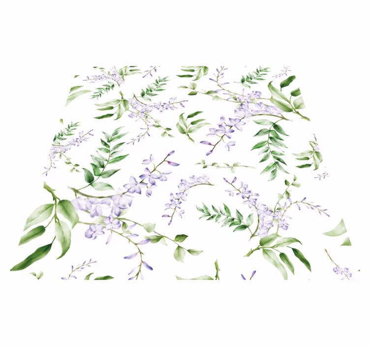 Vinyl teppich blumen mit lavendelmotiv für fenster - TenStickers