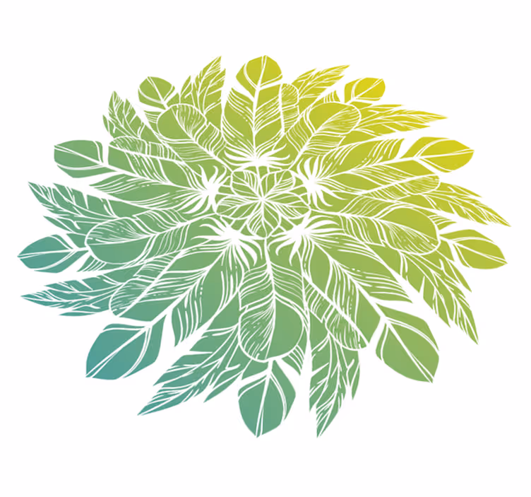 Vinyl teppich blumen mit blättrigem rundmuster - TenStickers