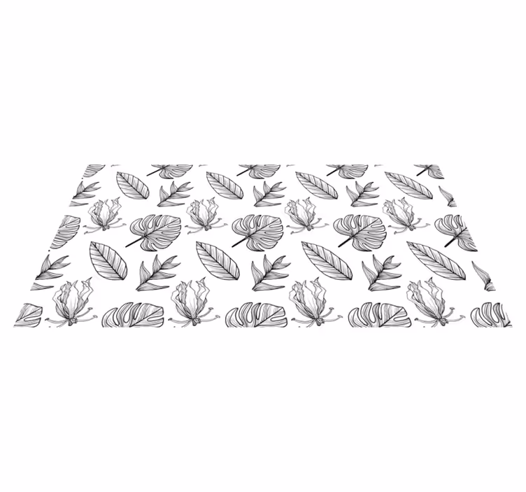 Vinyl teppich blumen mit blattmuster - TenStickers
