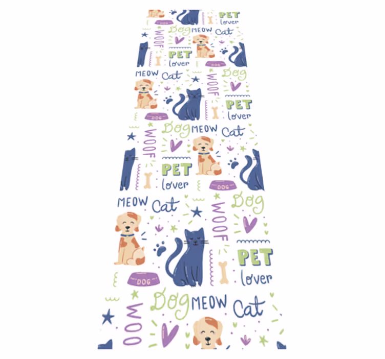 Vinyl teppich schlafzimmer bunte hundekritzelei - TenStickers
