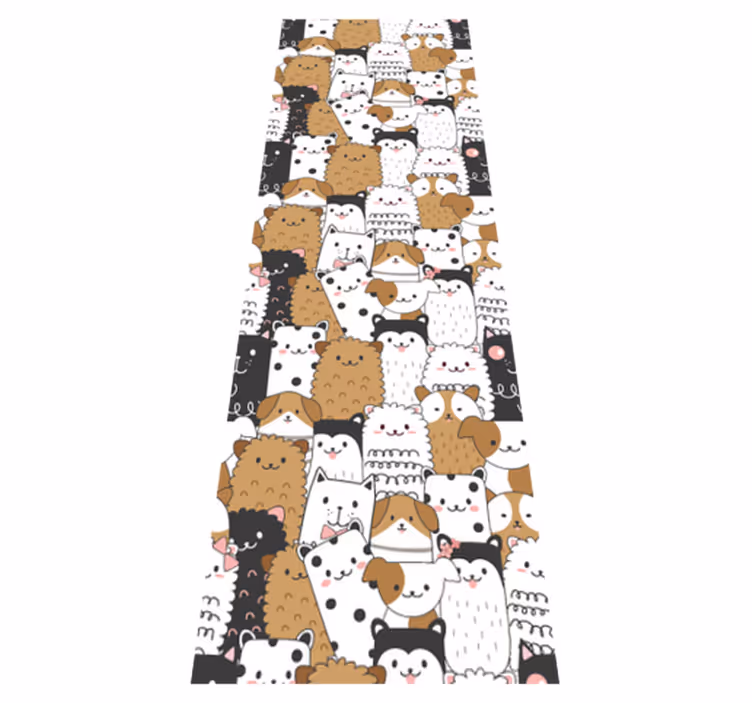 Vinyl teppich schlafzimmer mit niedlichen hunden - TenStickers
