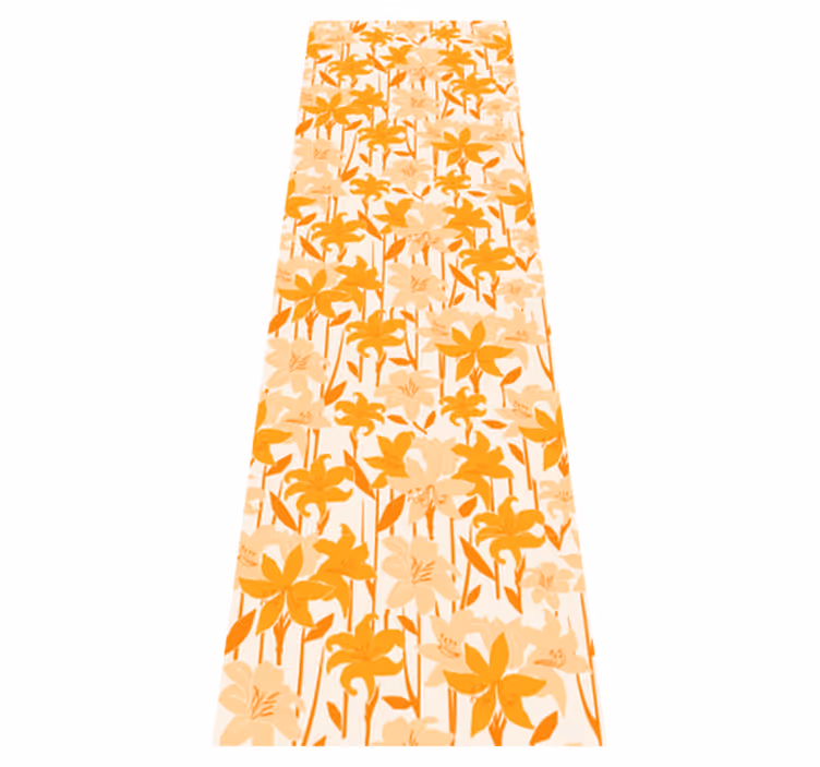 Vinyl teppich schlafzimmer mit kleinen süßen orangen blumen - TenStickers
