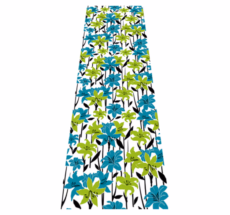 Vinyl teppich schlafzimmer mit blumen schablonen design - TenStickers