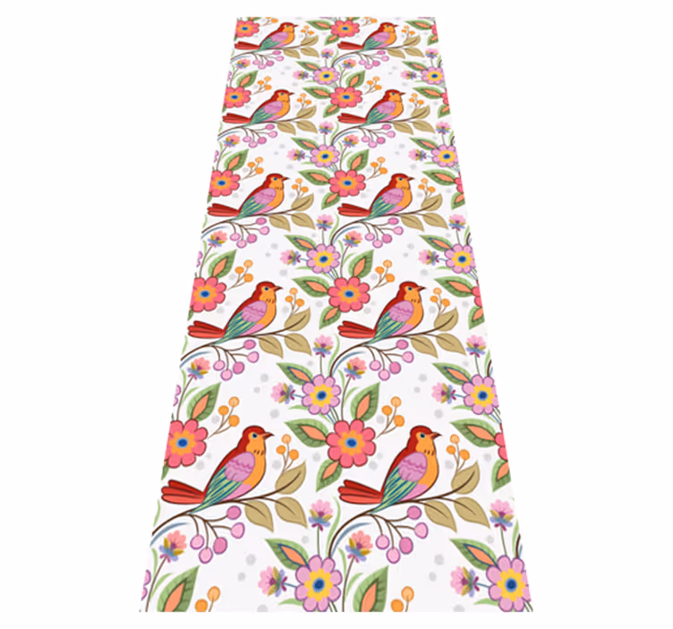Vinyl teppich schlafzimmer mit rotem und orange vogel - TenStickers