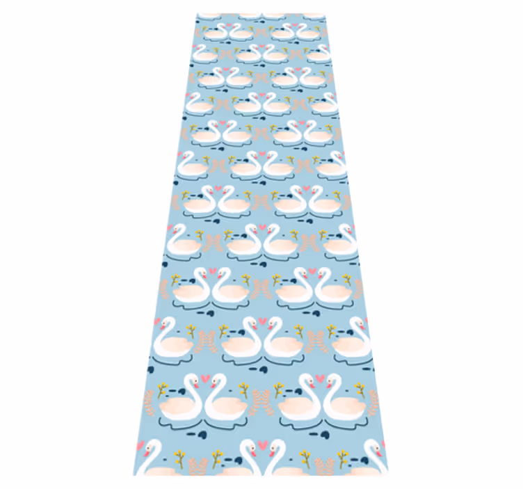 Vinyl teppich schlafzimmer schwäne in liebesmotiv blau - TenStickers
