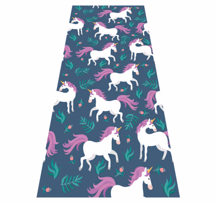 Vinyl teppich schlafzimmer flaches einhorn blau muster - TenStickers