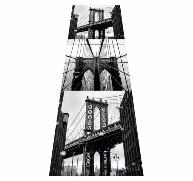 Vinyl teppich schlafzimmer brooklyn bridge collage - TenStickers