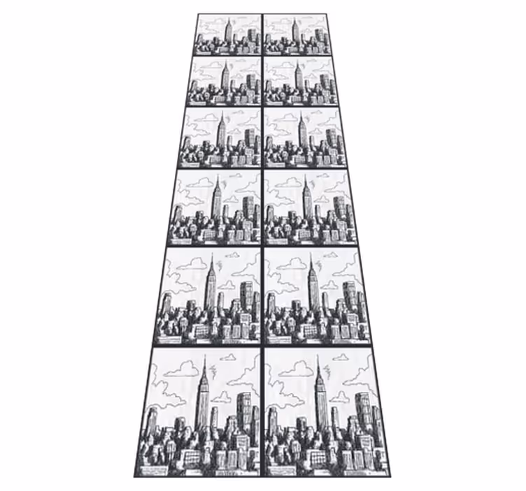 Vinyl teppich schlafzimmer nyc skizzen-collage - TenStickers
