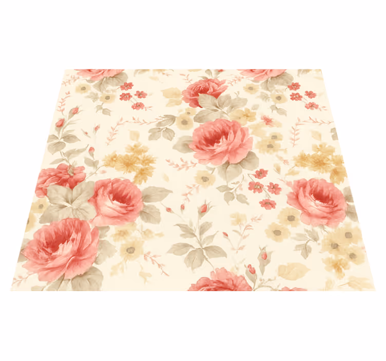 Vinyl teppich schlafzimmer romantisches blumenmuster - TenStickers
