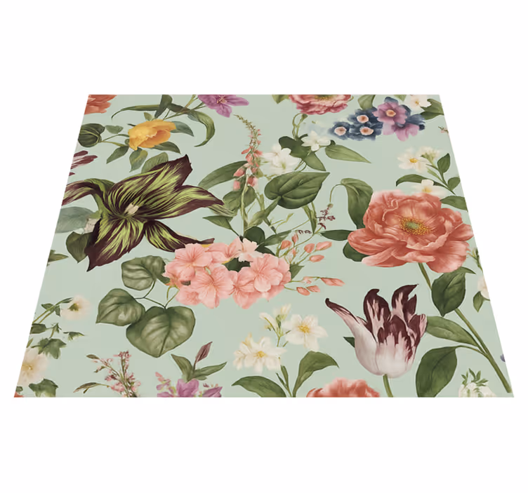 Vinyl teppich schlafzimmer bunte frühlingsblumen - TenStickers