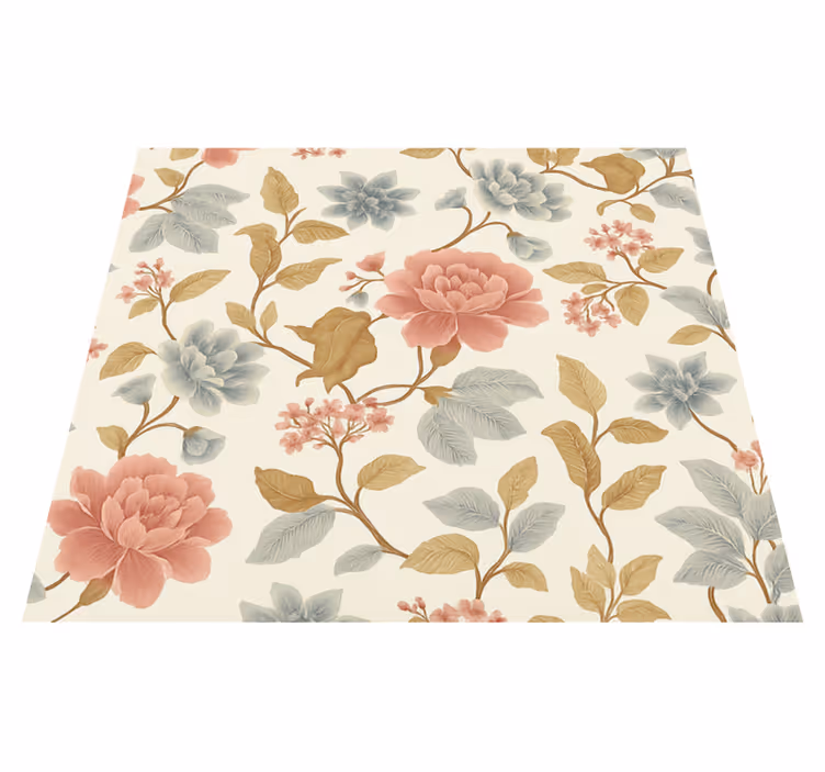 Vinyl teppich schlafzimmer im romantischen blumenmuster - TenStickers