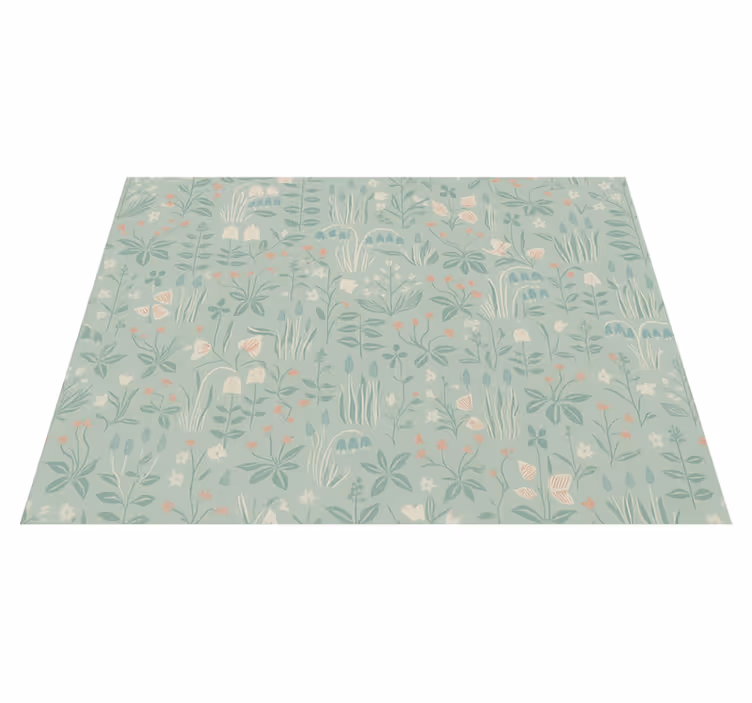 Vinyl teppich schlafzimmer scandi blumenmuster - TenStickers