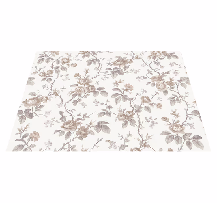 Vinyl teppich schlafzimmer im vintage französischen floral - TenStickers