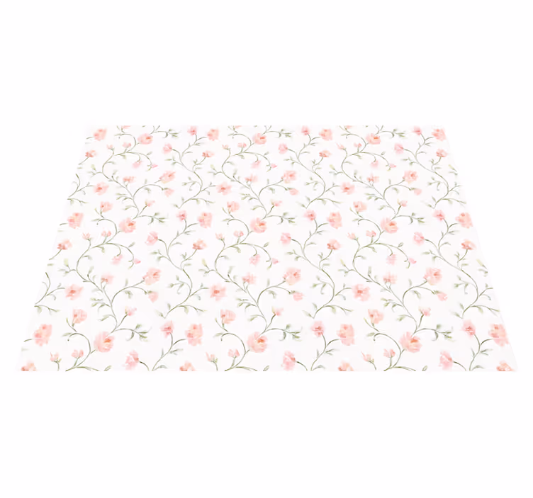 Vinyl teppich schlafzimmer botanische rosa blume - TenStickers