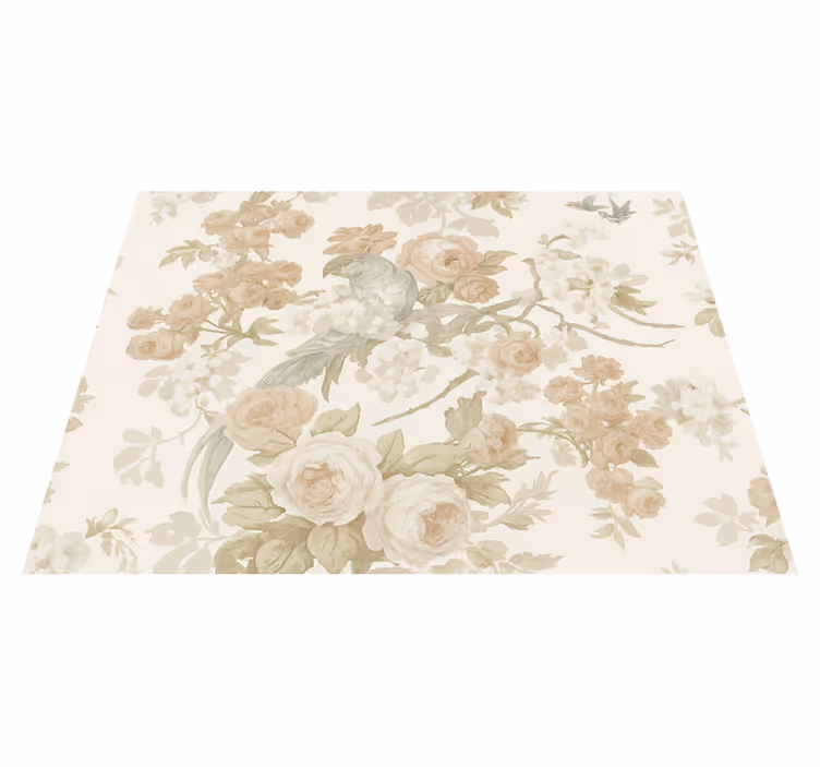 Vinyl teppich schlafzimmer vintage blumenmuster - TenStickers