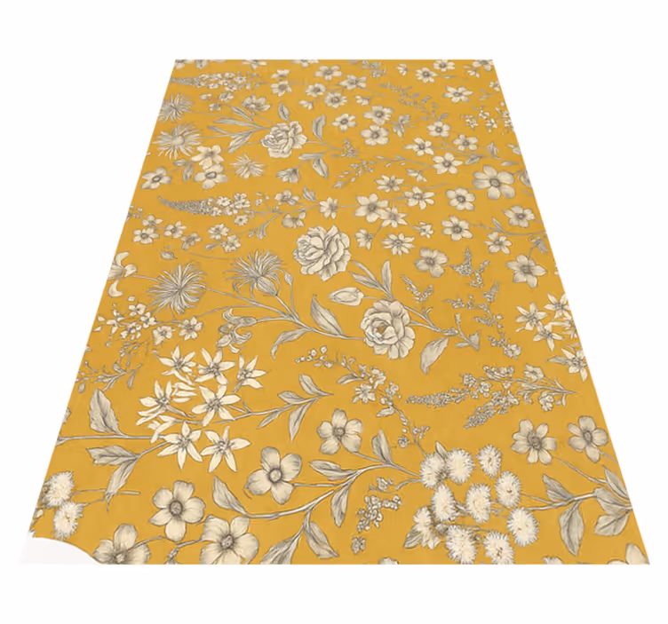 Vinyl teppich schlafzimmer im vintage blumenmuster - TenStickers