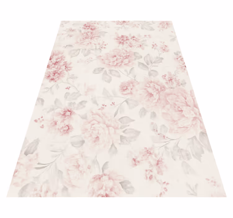 Vinyl teppich schlafzimmer im vintage rosa blumenmuster - TenStickers