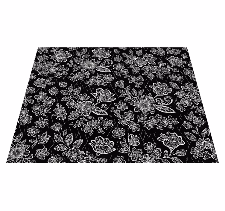 Vinyl teppich schlafzimmer dunkles blumenmuster - TenStickers