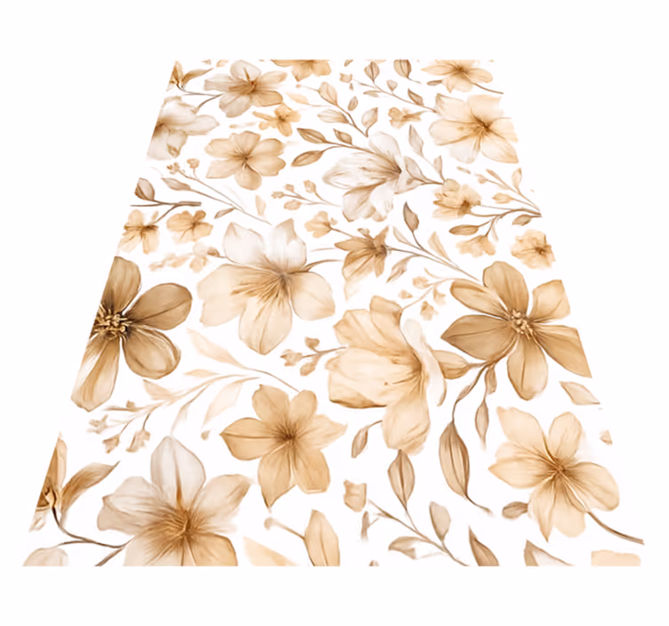 Vinyl teppich schlafzimmer mit realistischem blumenmuster - TenStickers