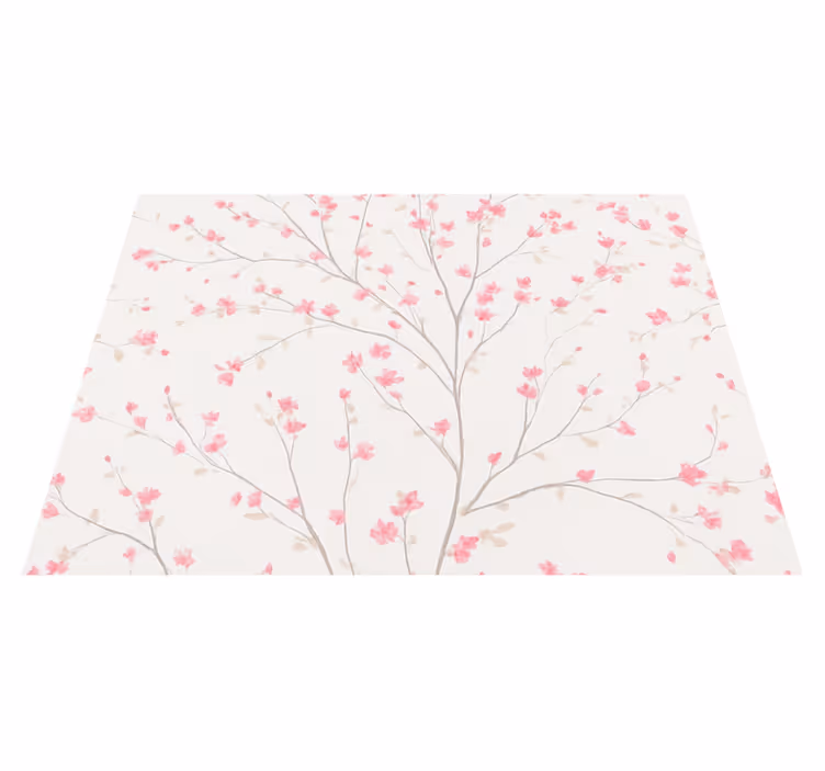 Vinyl teppich schlafzimmer baum mit kleinen rosa blumen - TenStickers