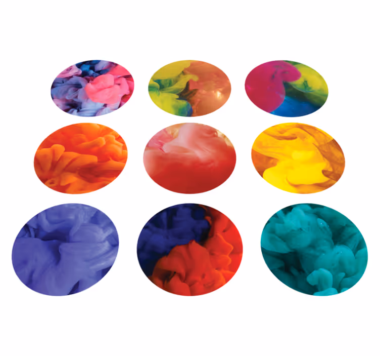 Vinyl teppich geometrisch mit bunten rauchstickern - TenStickers