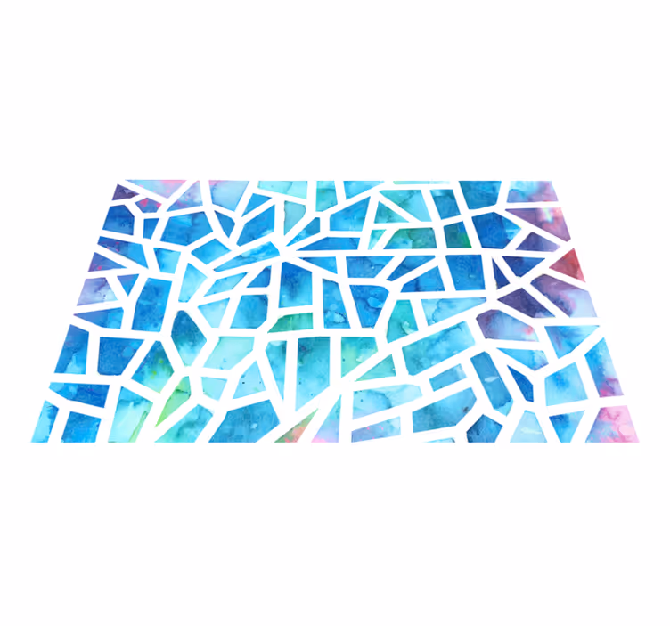 Vinyl teppich geometrisch aquarell dreiecks-mosaik - TenStickers