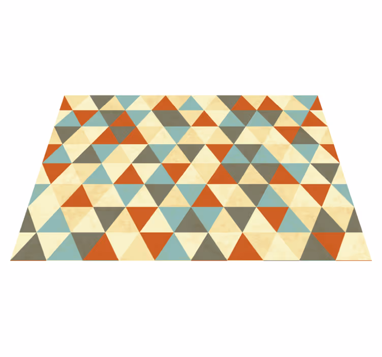 Vinyl teppich geometrisch in bunten dreiecken - TenStickers