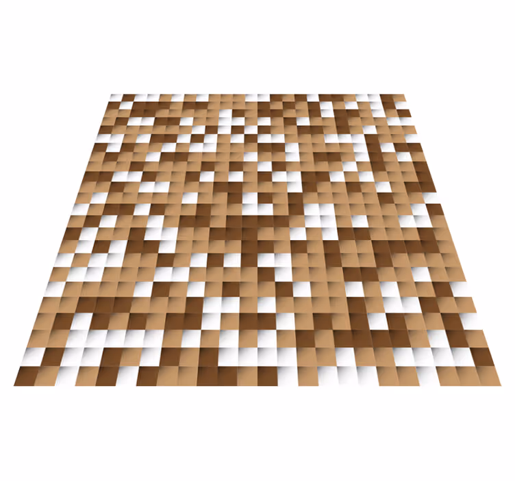 Vinyl teppich geometrisch braune quadrate - TenStickers
