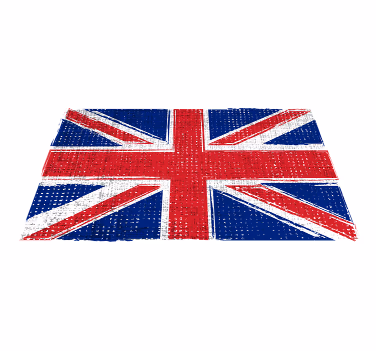 Vinyl teppich geometrisch uk grunge-flagge - TenStickers