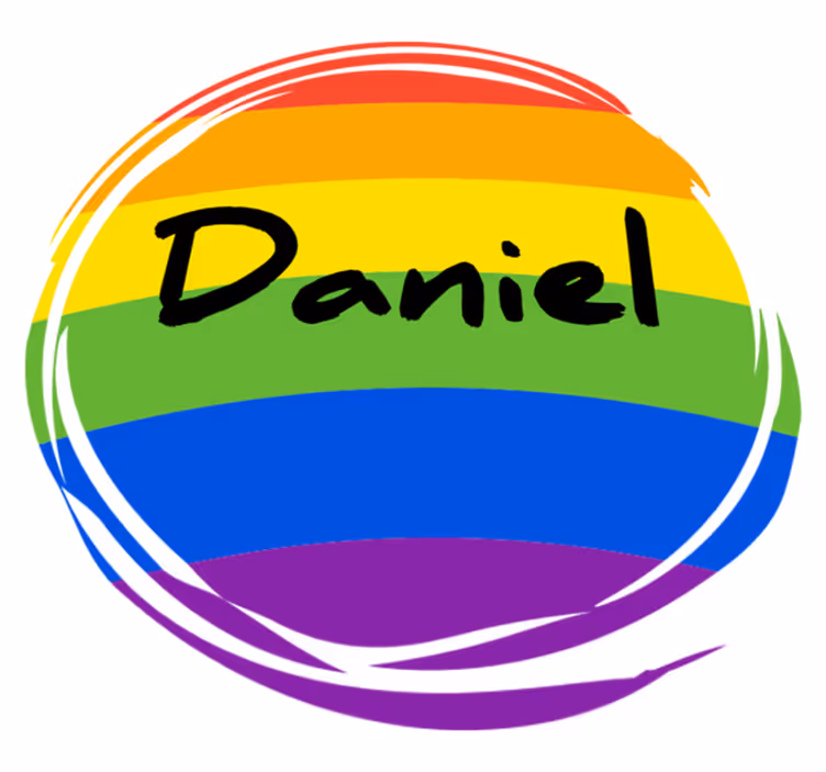 Vinyl teppich geometrisch personalisierter regenbogenkreis - TenStickers