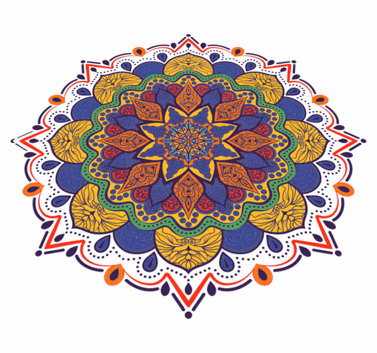 Vinyl teppich geometrisch bunten blumenmandala - TenStickers
