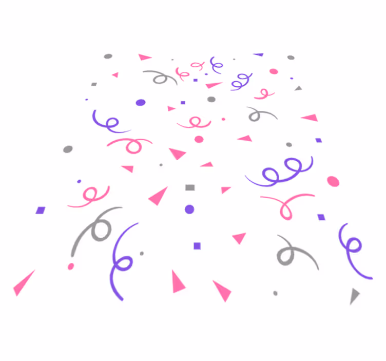 Vinyl teppich geometrisch in grau rosa und lila konfetti - TenStickers