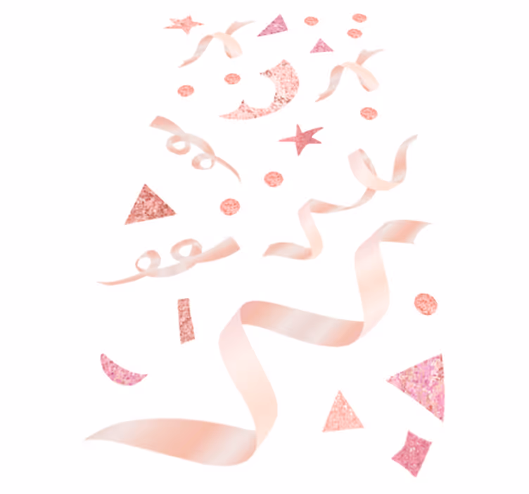 Vinyl teppich geometrisch in zartem rosa konfetti - TenStickers