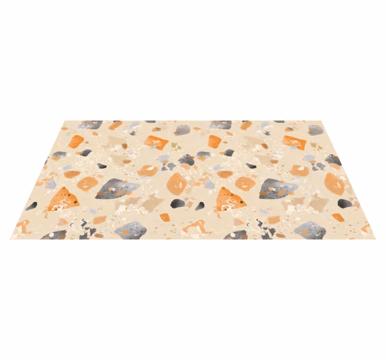 Vinyl teppich geometrisch in monochromem terrazzo-muster - TenStickers