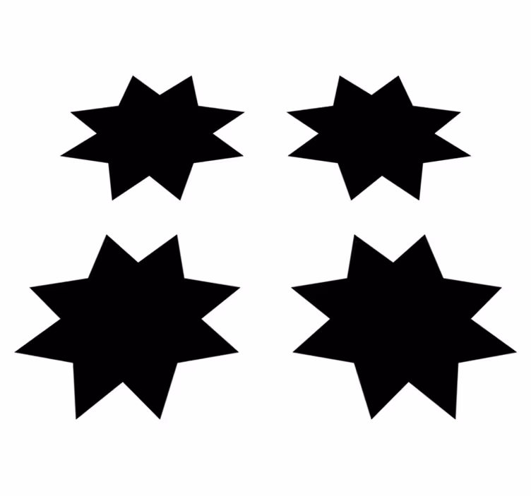 Vinyl teppich geometrisch schwarze sternformen - TenStickers