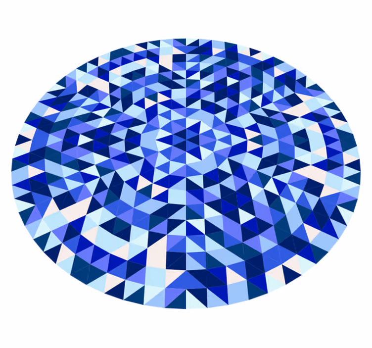 Vinyl teppich geometrisch blaues kreis muster - TenStickers