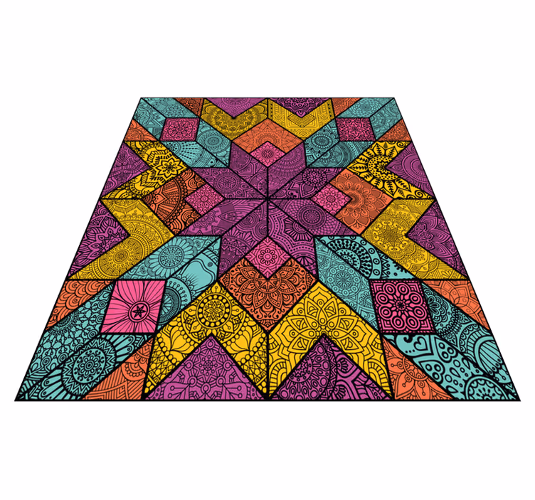Vinyl teppich geometrisch bunte geometrische elemente - TenStickers