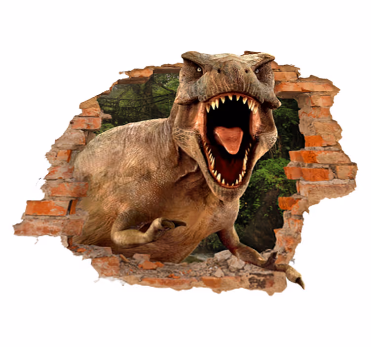Vinyl teppich kinderzimmer mit 3d t-rex design - TenStickers