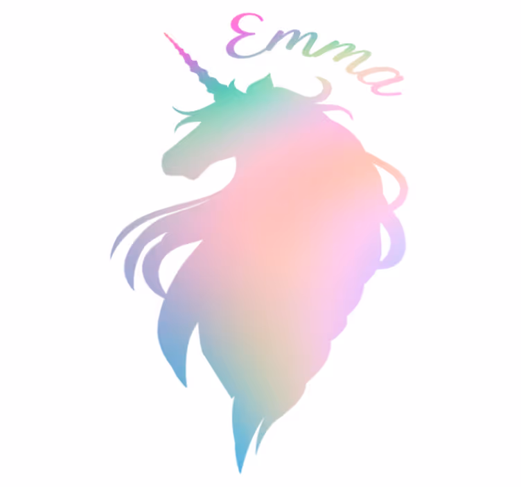 Vinyl teppich kinderzimmer personalisierbares einhorn - TenStickers