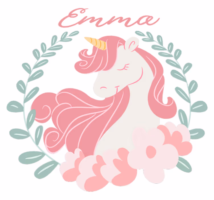 Vinyl teppich kinderzimmer einhorn prinzessin mit namen - TenStickers