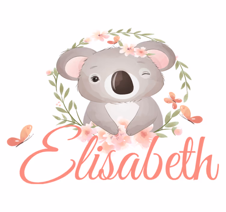Vinyl teppich kinderzimmer mit süßem koala namen - TenStickers