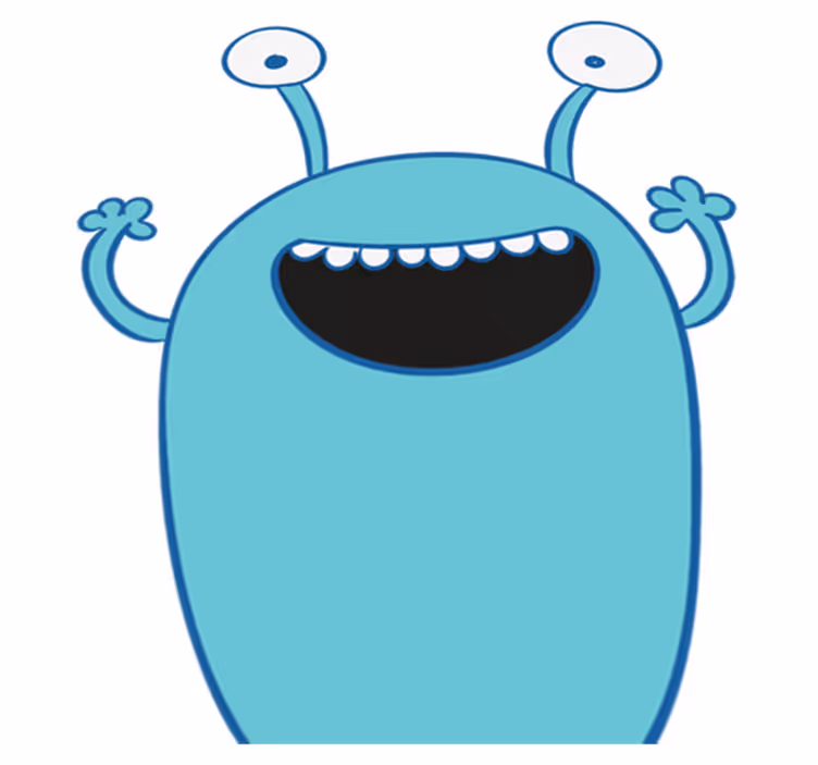 Vinyl teppich kinderzimmer mit blauer monsteraufkleber - TenStickers
