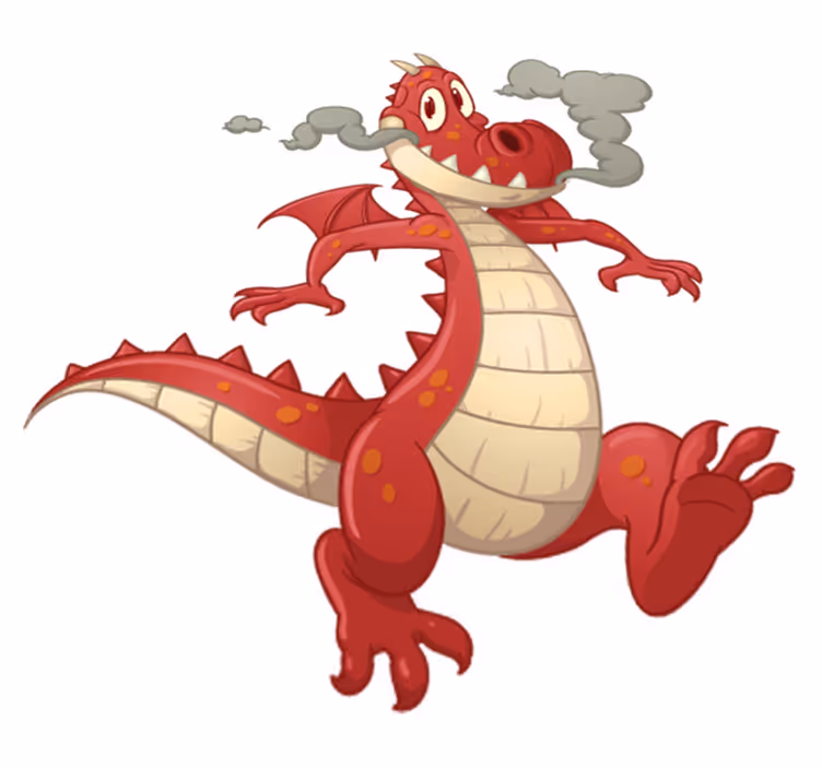 Vinyl teppich kinderzimmer roter drache - TenStickers