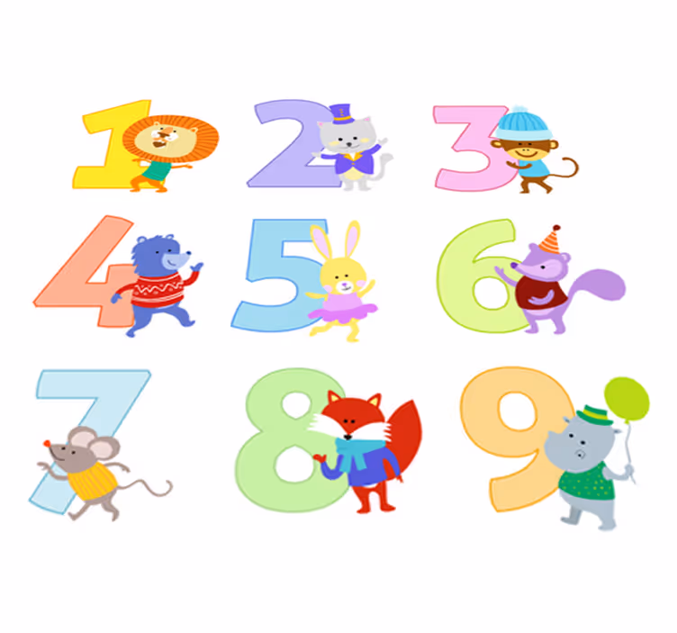 Vinyl teppich kinderzimmer mit zahlenstickern - TenStickers