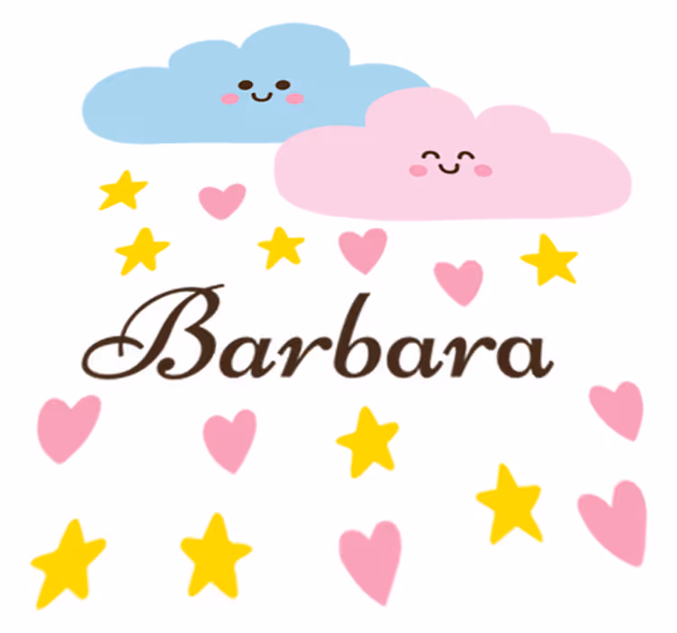 Vinyl teppich kinderzimmer wolke blau rosa mit name - TenStickers