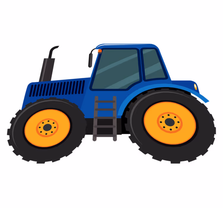 Vinyl teppich kinderzimmer blauer traktor - TenStickers