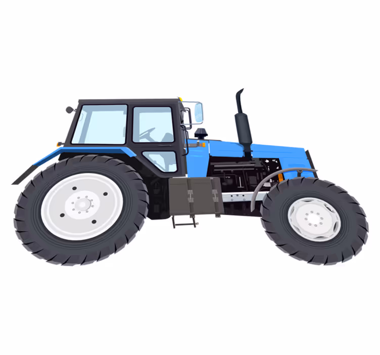 Vinyl teppich kinderzimmer blauer moderner traktor - TenStickers