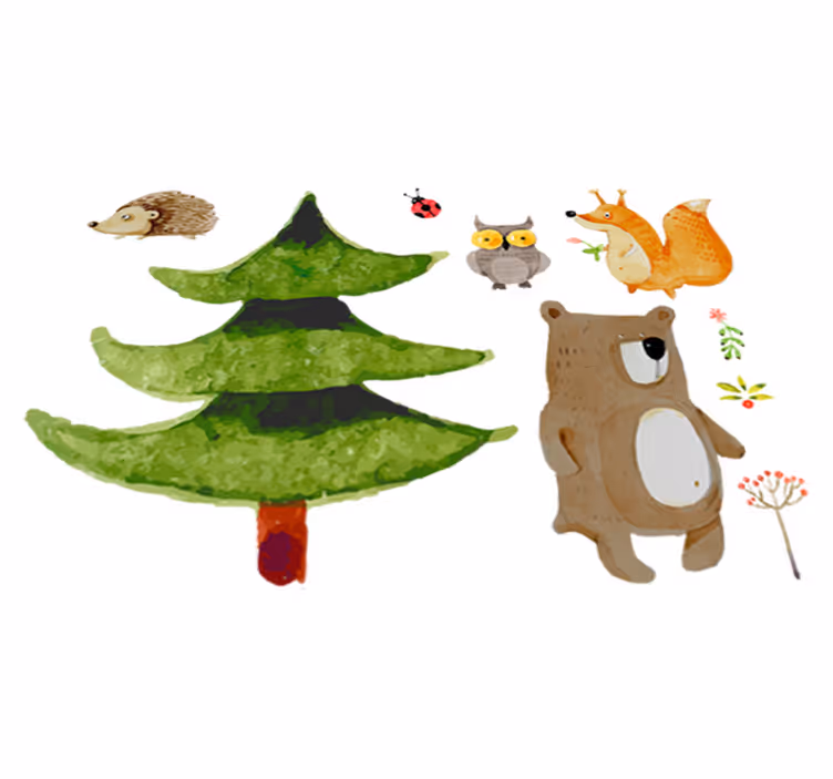 Vinyl teppich kinderzimmer mit waldtieren - TenStickers