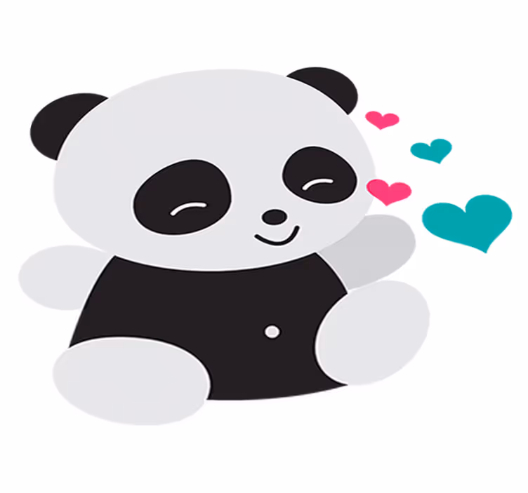 Vinyl teppich kinderzimmer mit süßem panda bären - TenStickers