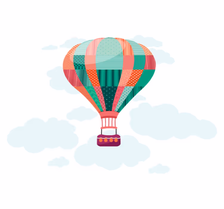 Vinyl teppich kinderzimmer patchwork luftballon - TenStickers